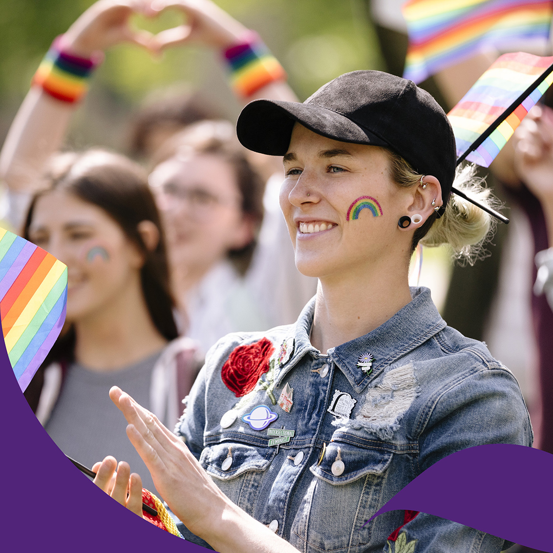 People participating in pride event