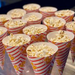Popcorn in cones.